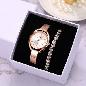 Rose Bracelet Watc Brand 2pcs Set