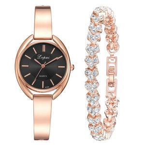 Rose Bracelet Watc Brand 2pcs Set