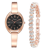 Rose Bracelet Watc Brand 2pcs Set