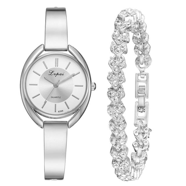 Rose Bracelet Watc Brand 2pcs Set
