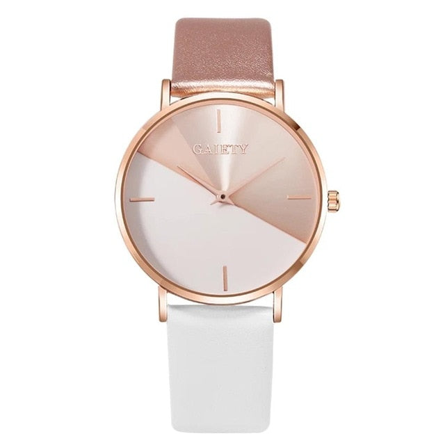 Top Brand Women's Watch Leather Rose Gold