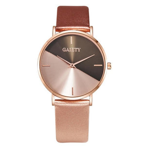 Top Brand Women's Watch Leather Rose Gold